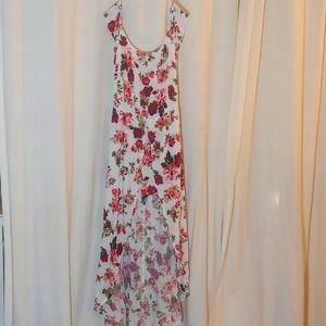 Floral high low dress w/shorts